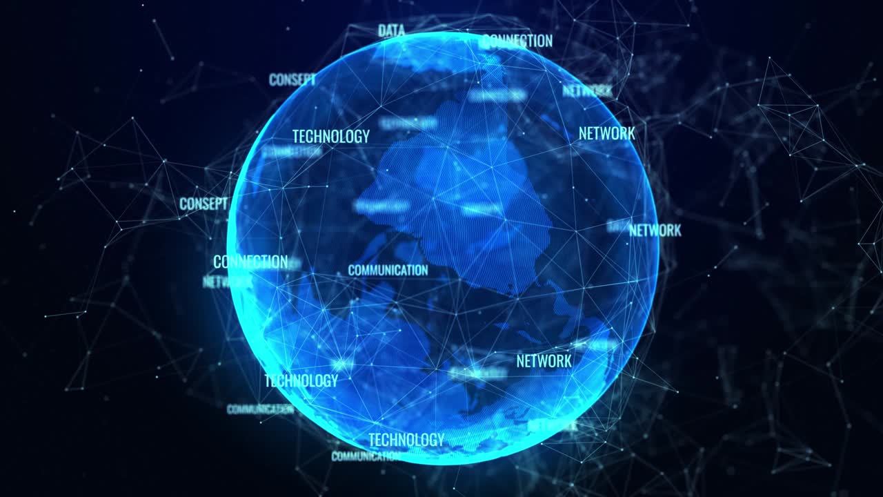 4k Video Crypto business cloud blue modern animation loop Backgrounds.