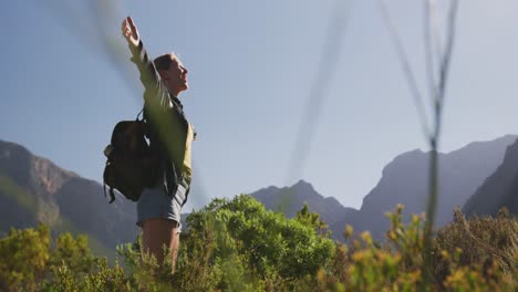 caucasian woman enjoying the landscape