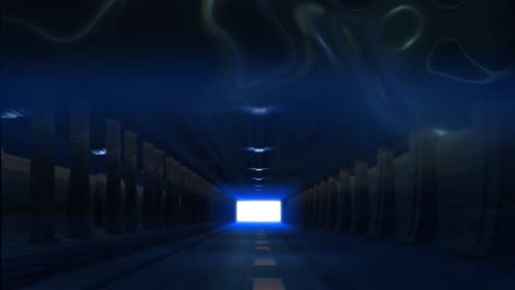 pantalla blanca en un canal iluminado sobre un fondo negro