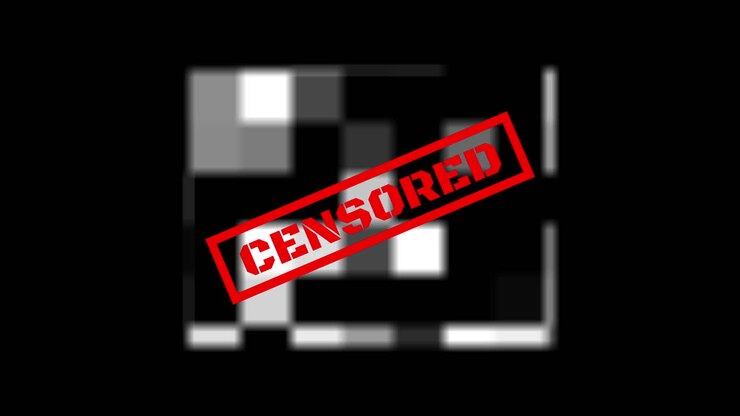 Contenuto Dinamico Pixelato Censurato con Timbro Rosso