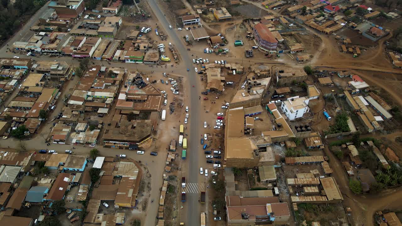 Vista drone del Kenya rurale