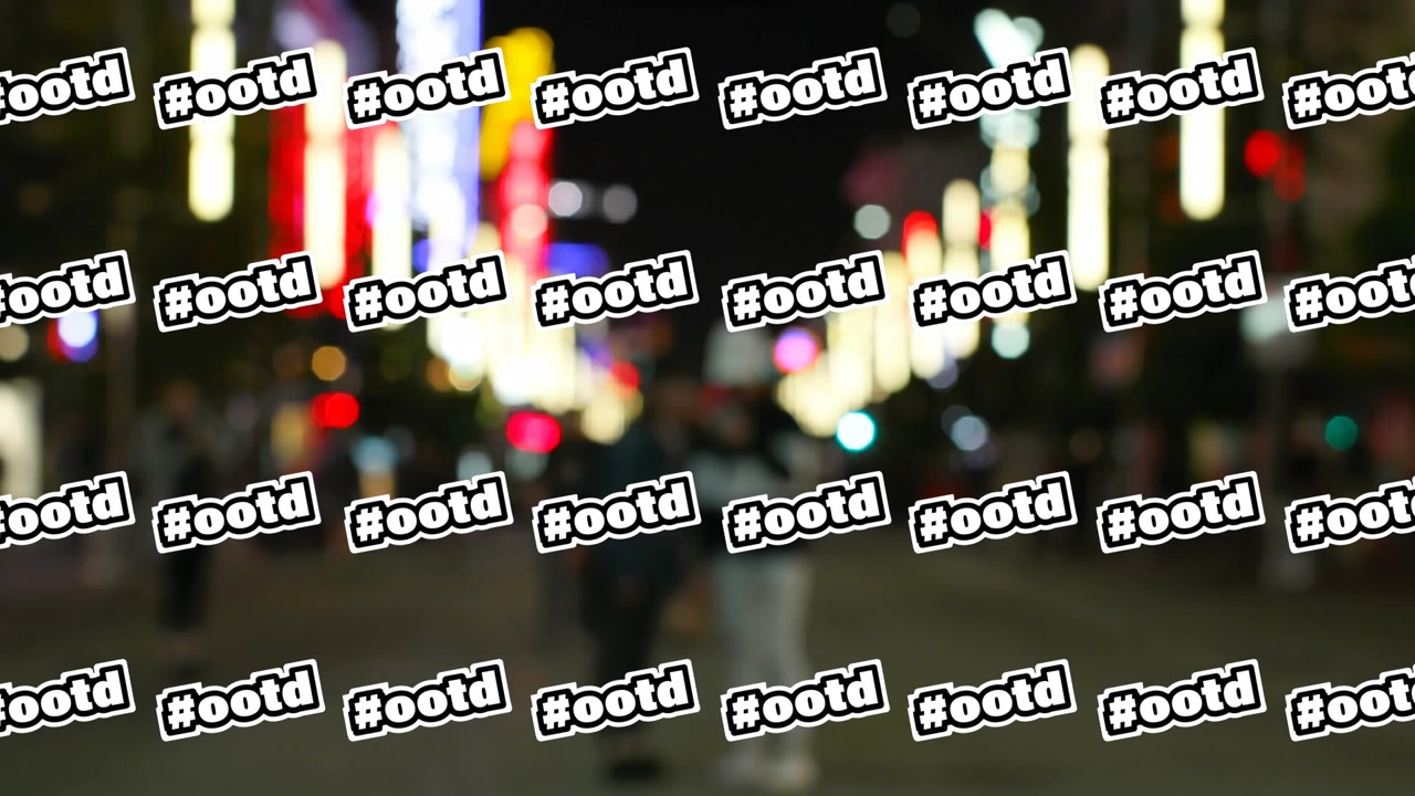 Animation of ootd text over cityscape
