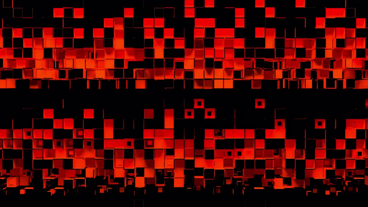 검은 바탕에 사각형 모자이크 세포의 추상적인 스트립