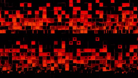 tiras abstractas de celdas de mosaico cuadradas sobre un fondo negro