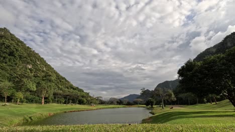 time-lapse of a tranquil mountain landscape by a lake.