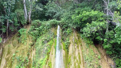 El-Limon-Falls---Majestuosa-Cascada-En-Medio-De-Una-Exuberante-Vegetación-En-Samana,-República-Dominicana