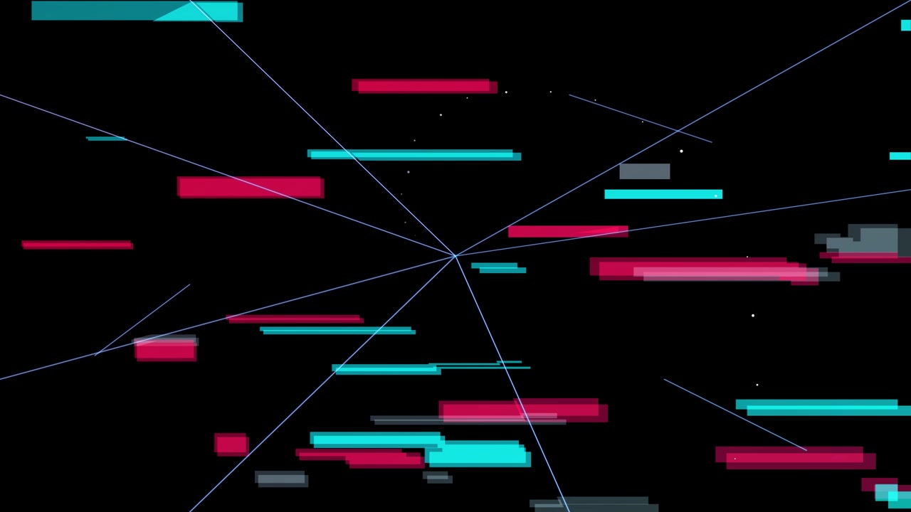 Abstrakter digitaler Glitch-Hintergrund mit sich bewegenden geometrischen Linien