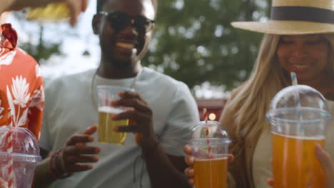 friends in a music festival outdoors