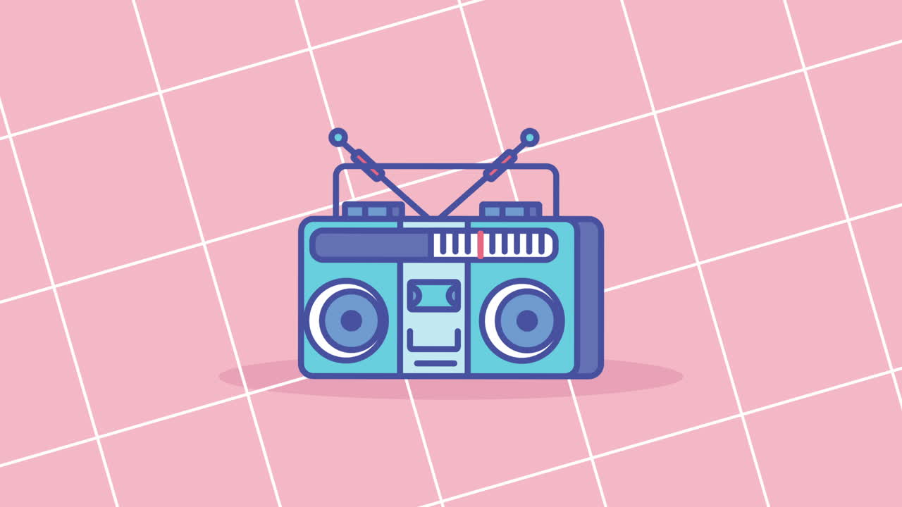 Illustrazione retro Boombox