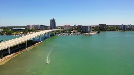 aerial view of a small leisure port in clearwater beach in florida