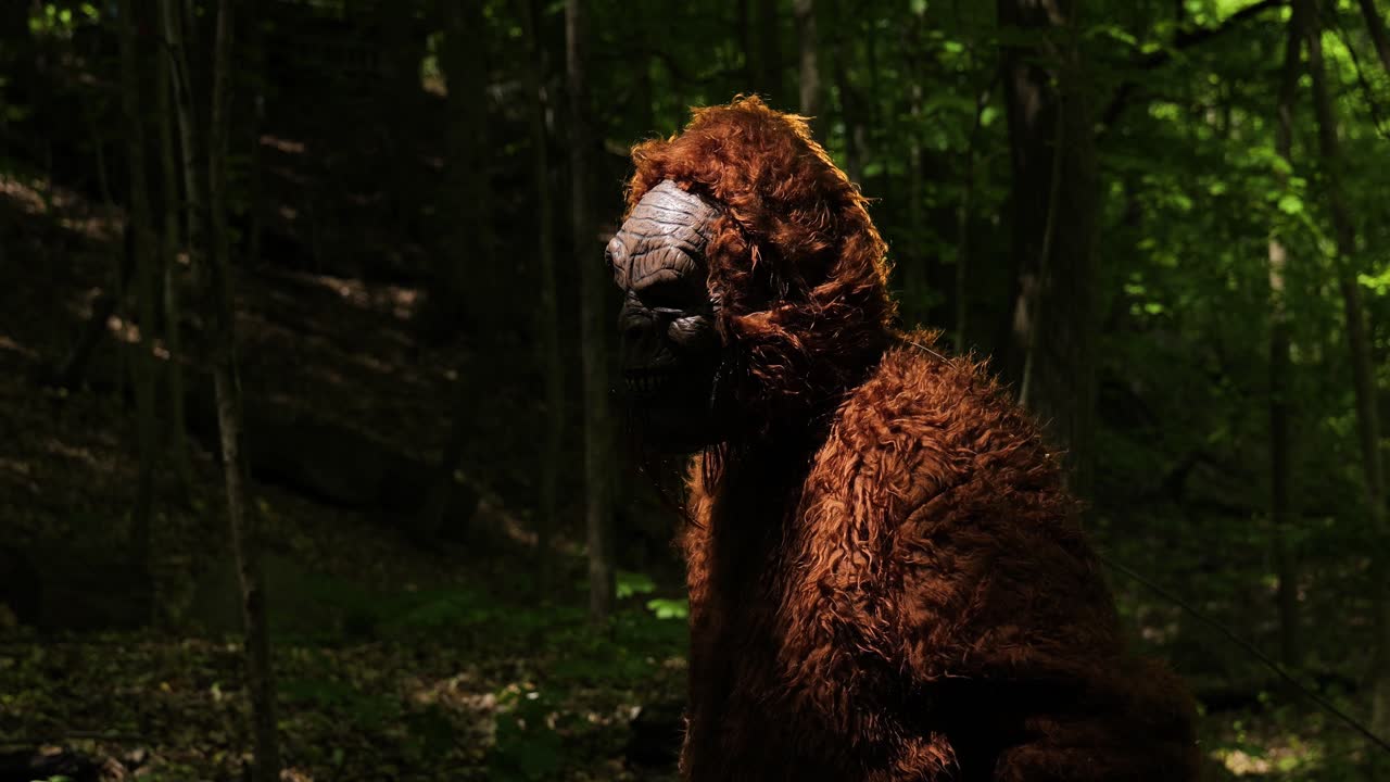 Bigfoot sasquatch grassman, cryptid wanders the woods