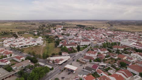 aerial view of small quaint town of castro verde, alentejo, portugal