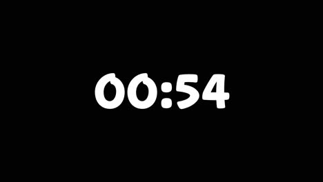 one minute countdown on snicker 1 typography in black and white