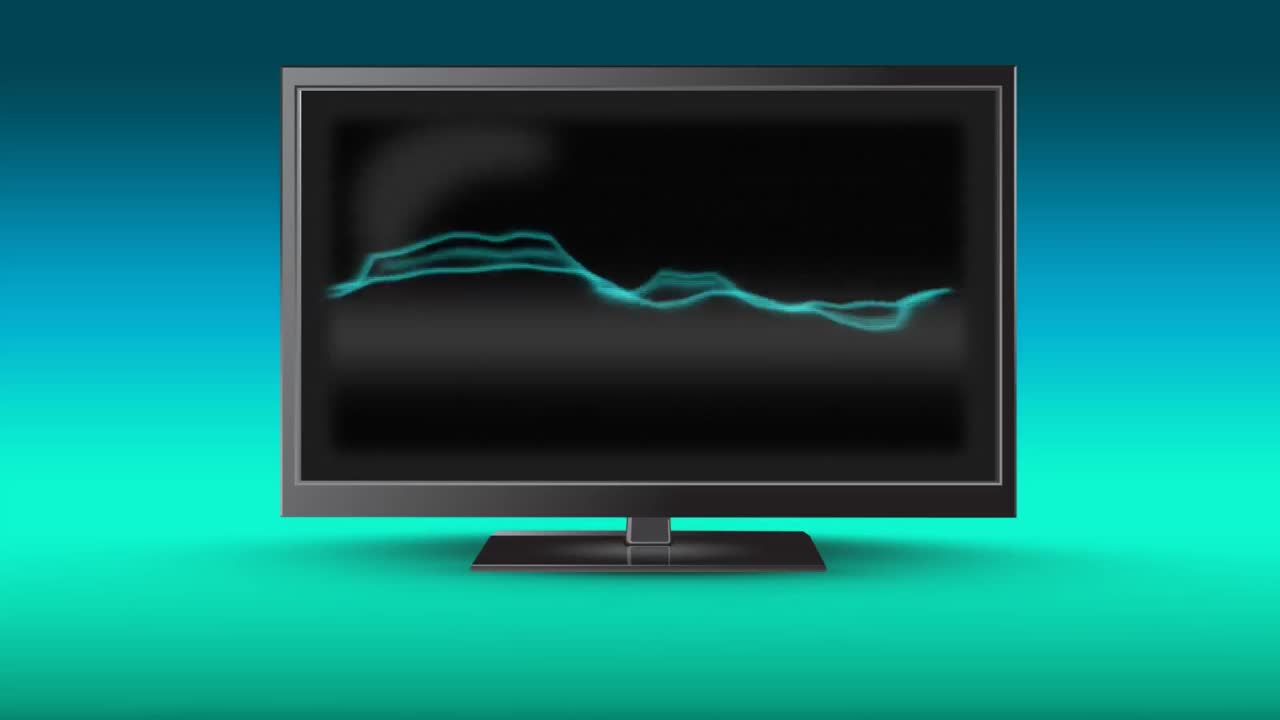 스크린에 전기가 있는 텔레비전