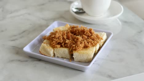 Flossed-pork-bread-on-a-plate-,