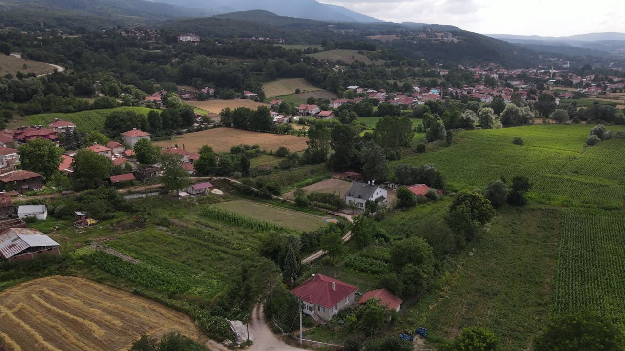 vista aérea rural campo aldea