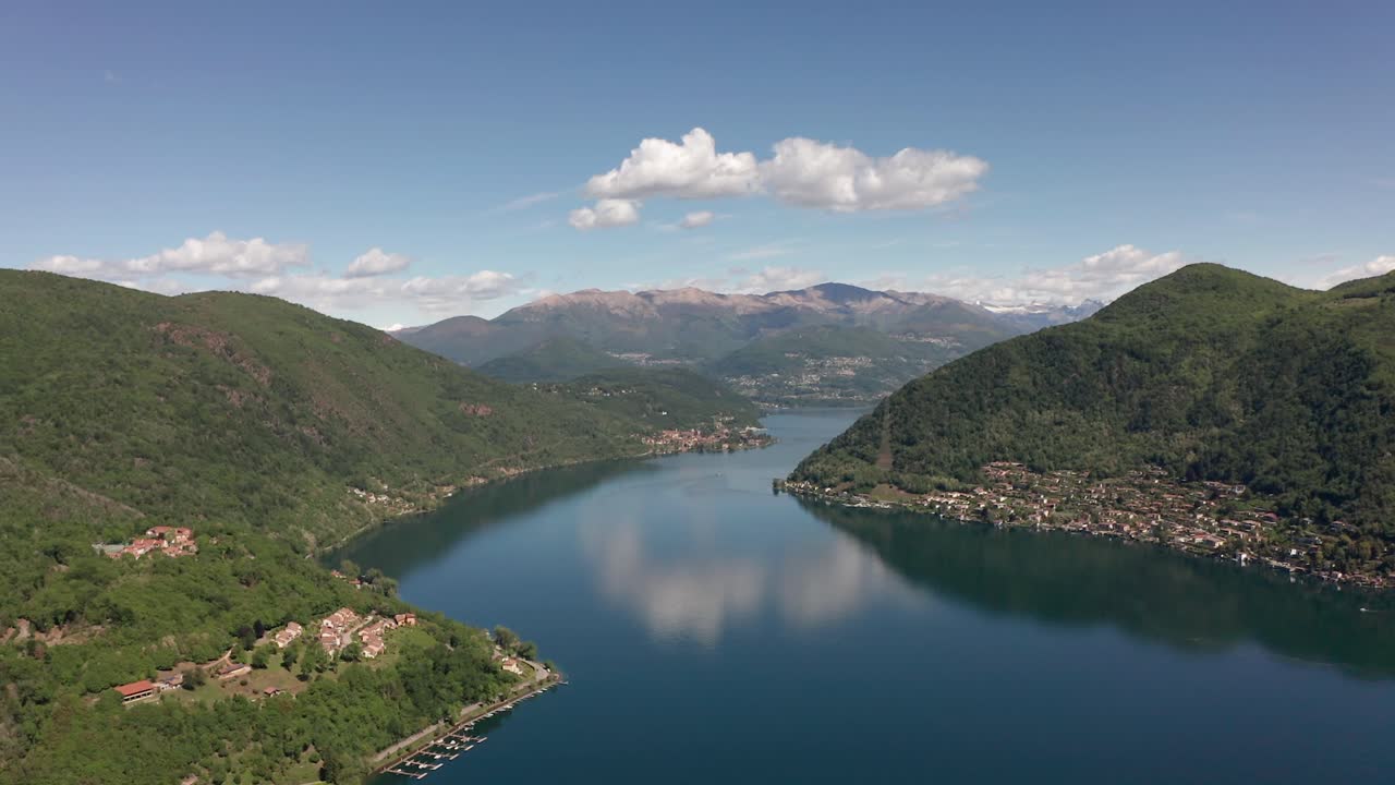 vista aérea del lago lugano desde porto ceresio