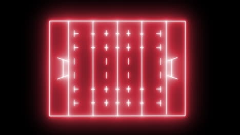 animación de un estadio deportivo de neón rojo sobre fondo negro