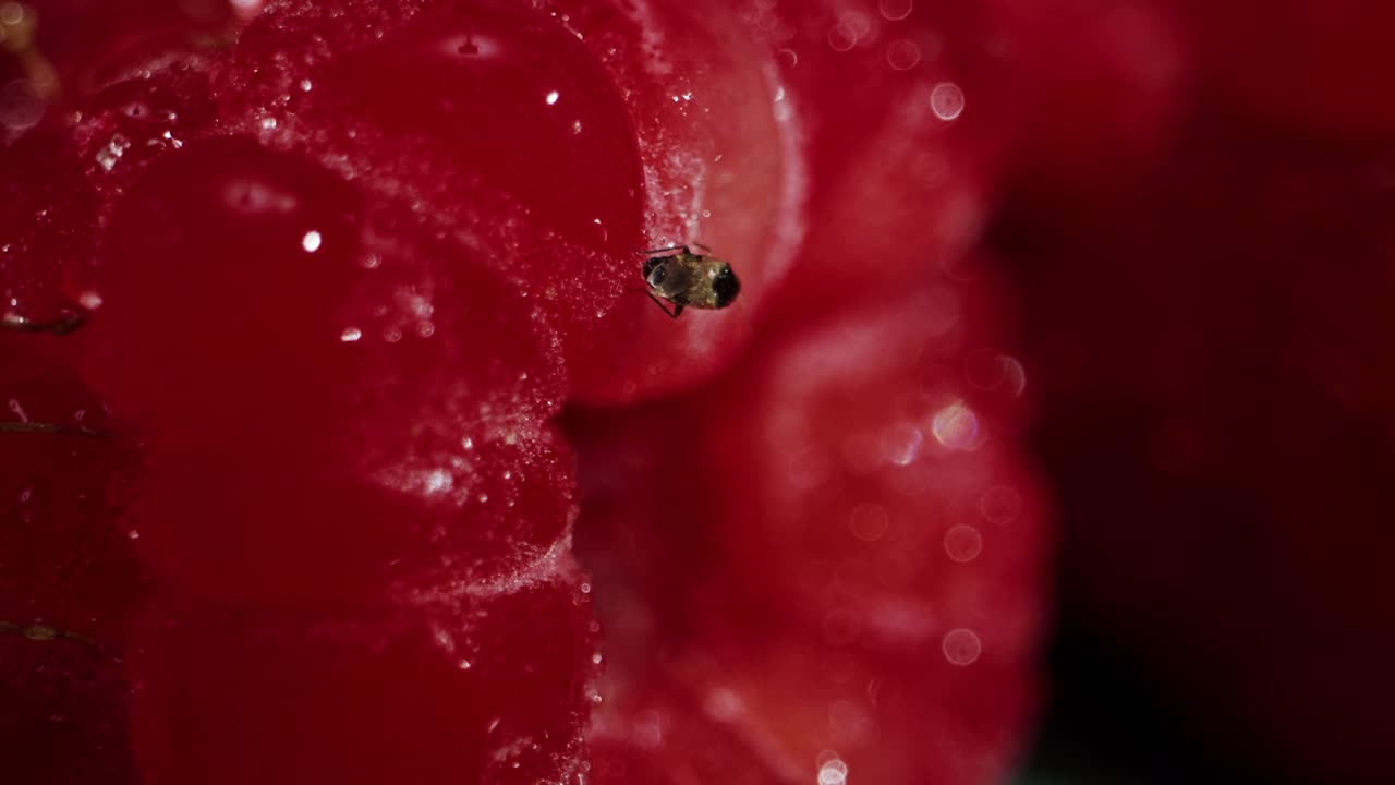 A closeup view of fresh, ripe raspberries, highlighting their vibrant color and delightful texture