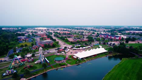 carnival setup in vernon hills, illinois, usa