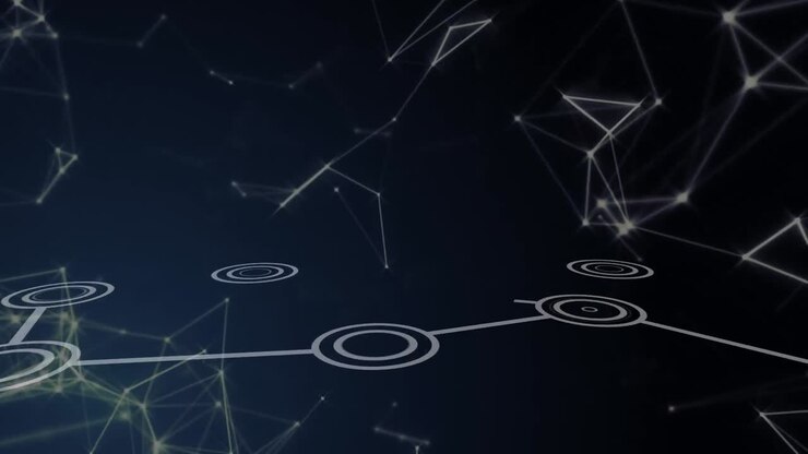 Animation of network of connections on black background