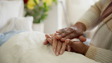 Holding-hands,-support-and-patient-in-hospital