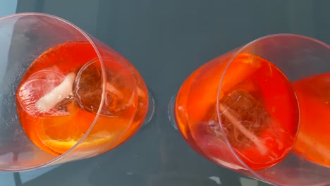 two aperol spritz cocktails