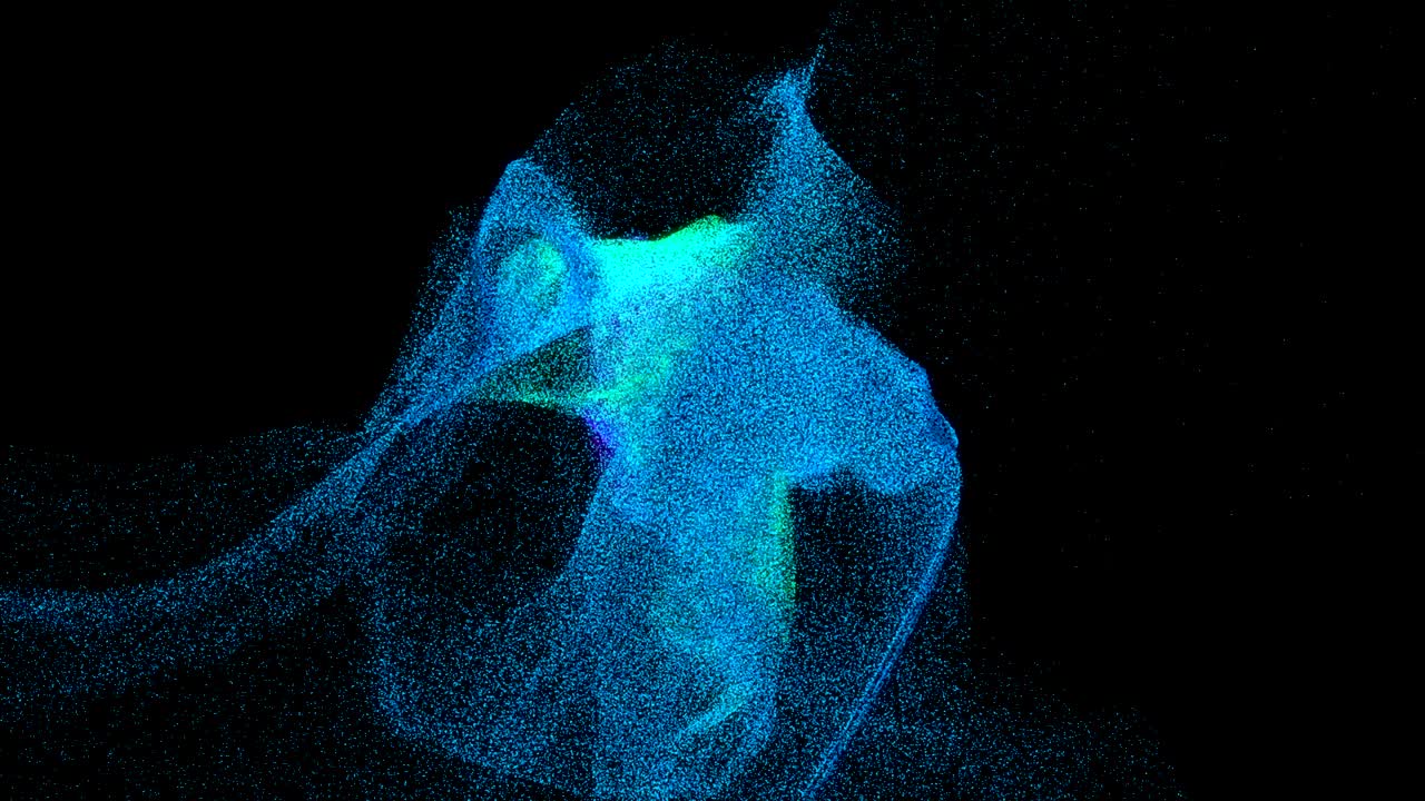 Dispersion of small bright particles. Digital background