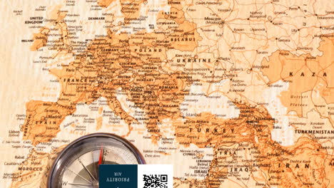 animación de la tarjeta de embarque sobre el mapa