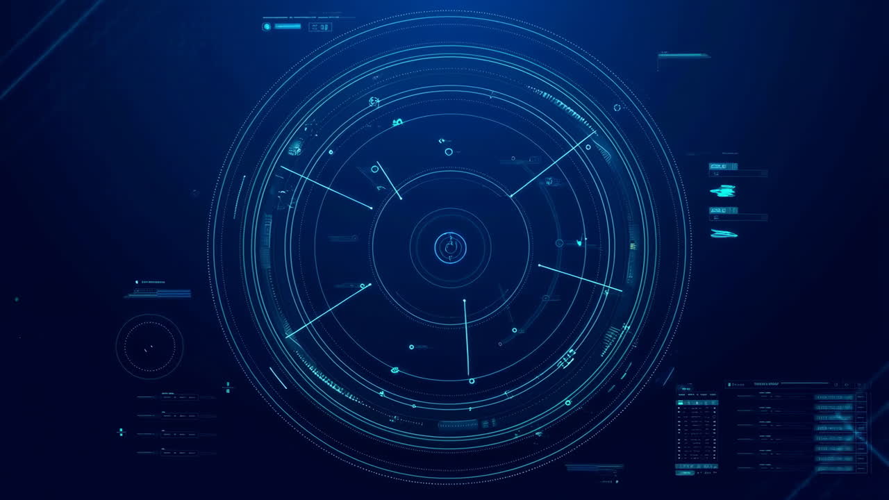 Futuristic Blue HUD Radar Digital Interface