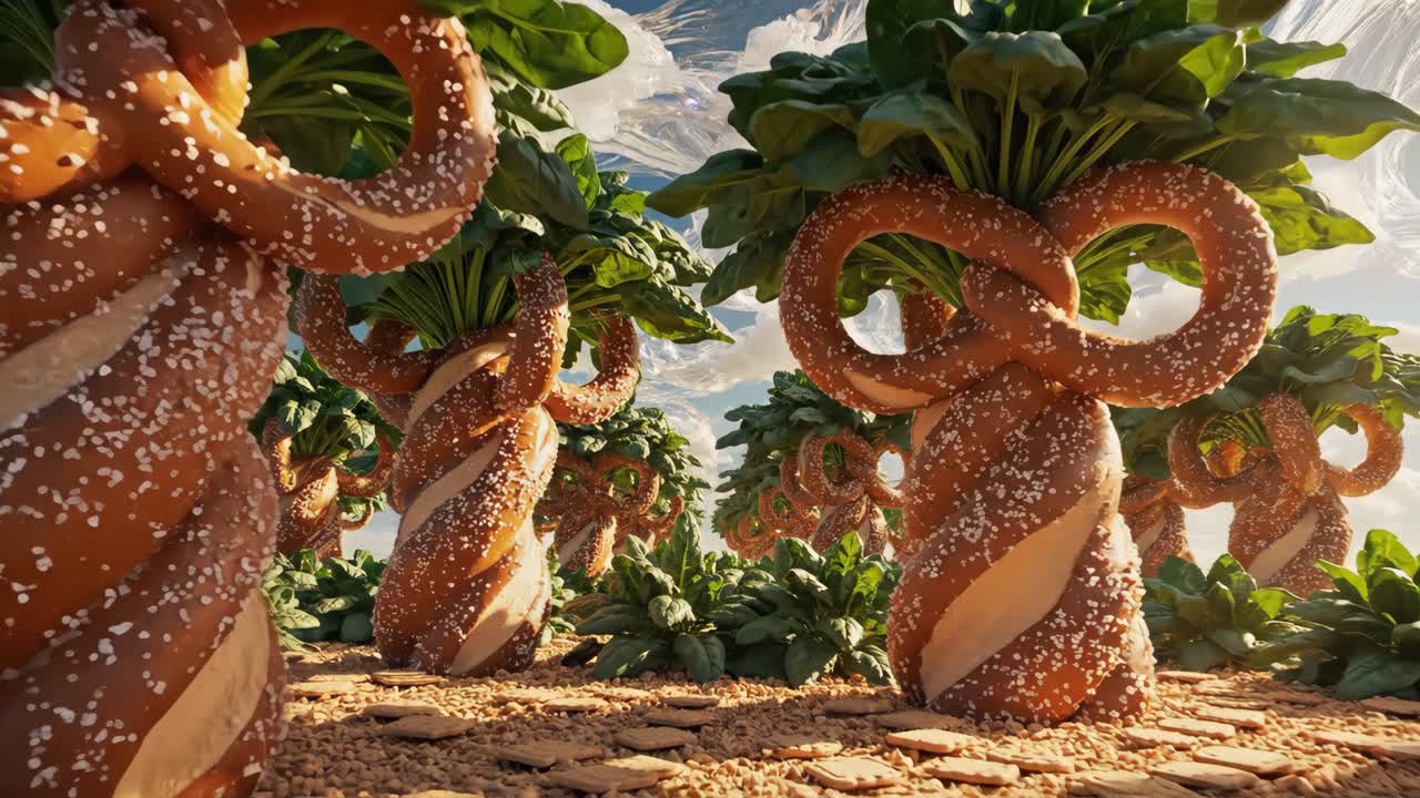 Pretzel and Spinach Landscape