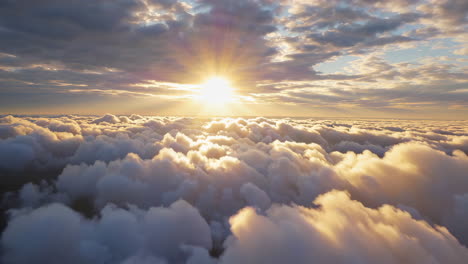 sunset through cloudscape