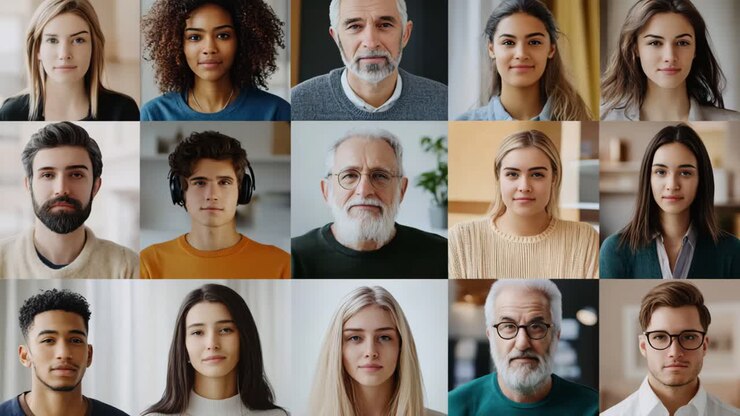Diversi ritratti di persone