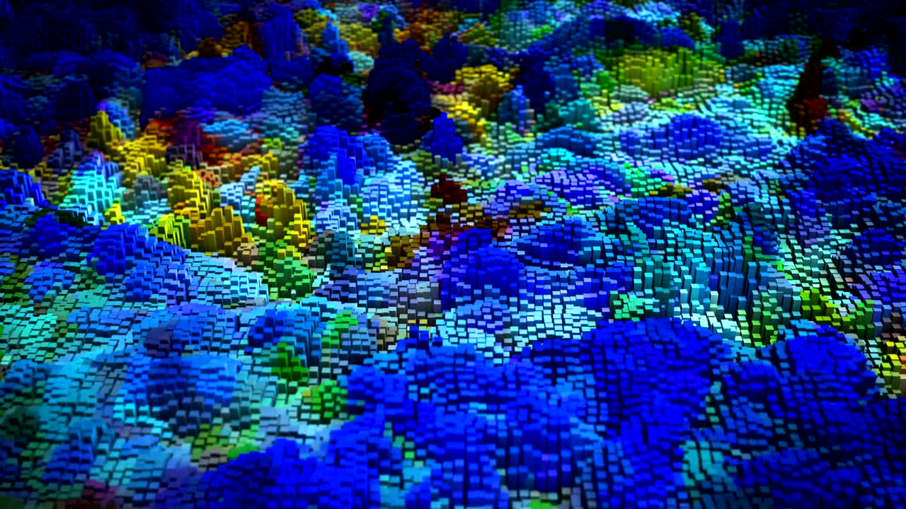 gráficos de movimiento cgi abstractos y fondo animado con bloques