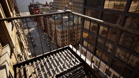 view from a fire escape in a city