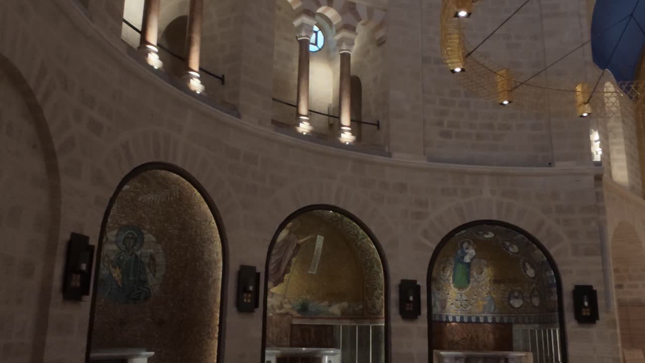 Interior of Dormition Abbey in Jerusalem Old City
