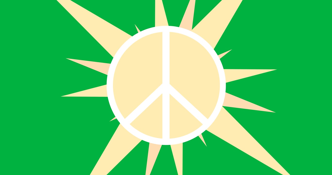 Animation of peace symbol on transparent background