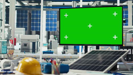 isolated screen display in solar panels manufacturing plant used for alerts