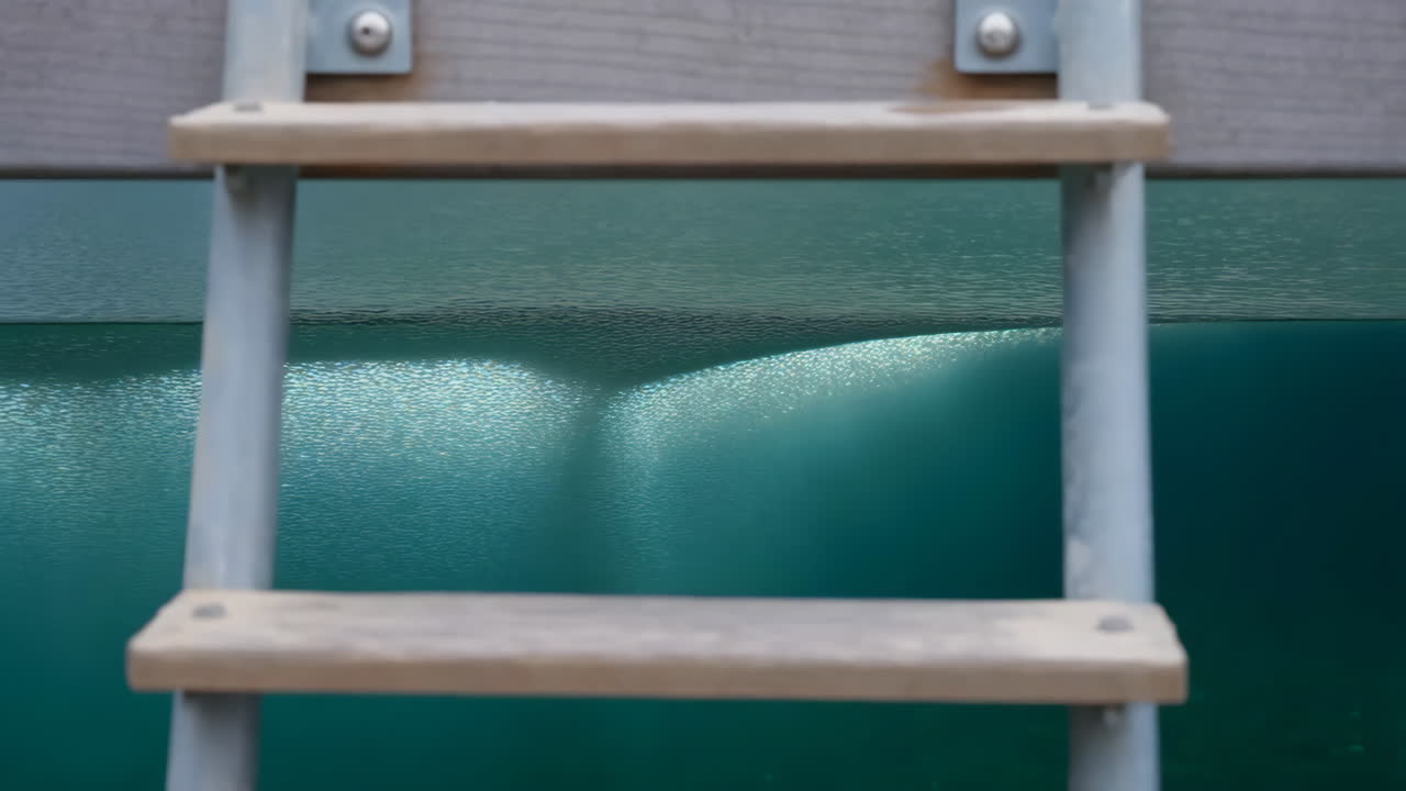 escalera en una piscina