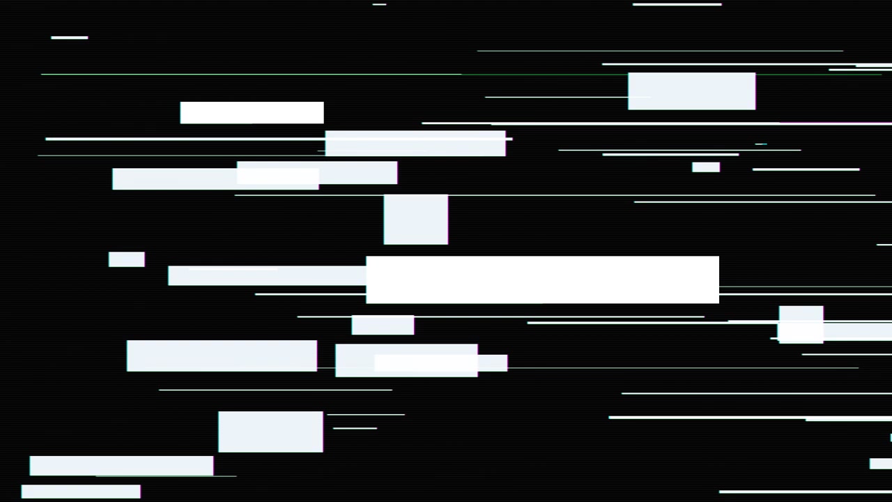 Digital Glitch Effect with Moving Rectangles and Horizontal Lines