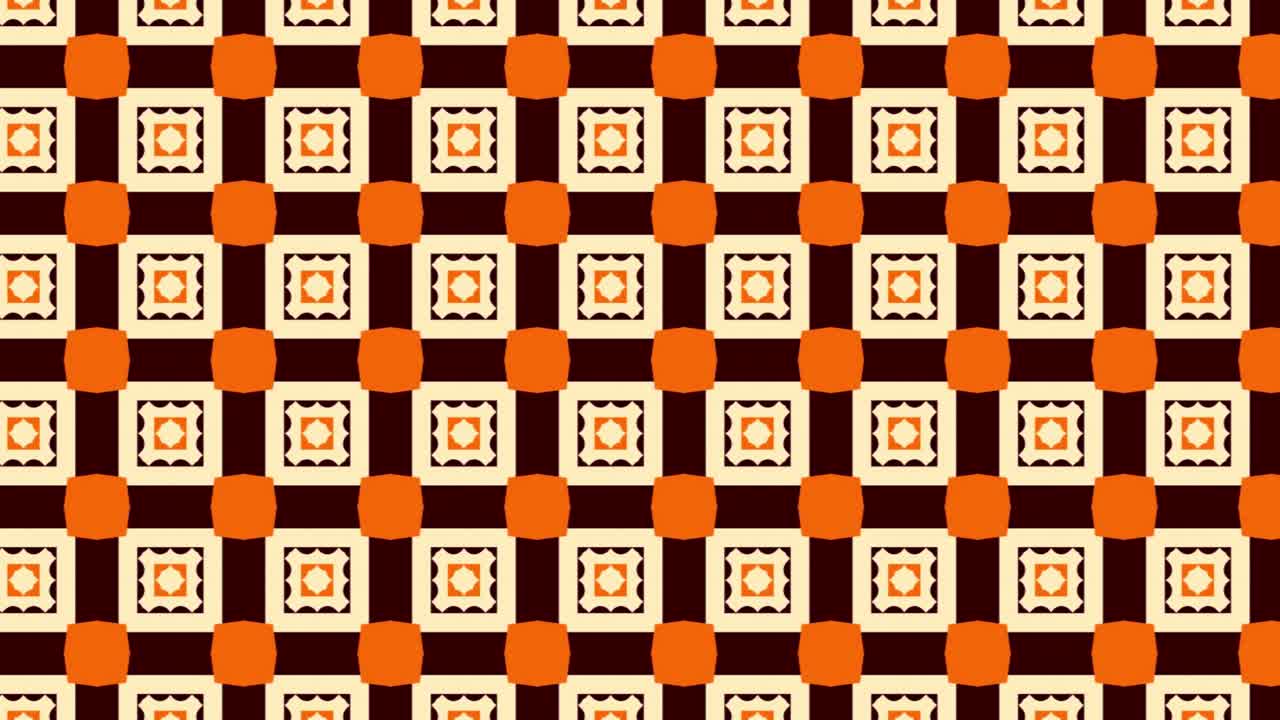 bucle de vídeo de patrones sin fisuras con mosaicos decorativos amarillos y blancos