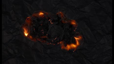 burning black paper