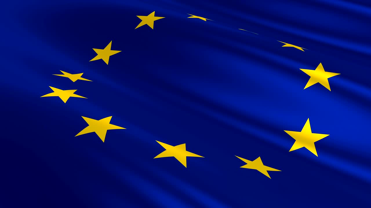 Europeiska unionens flagga vajar i vinden