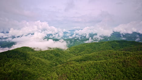 cinematic drone shot of the great smoky mountains full of atmosphere