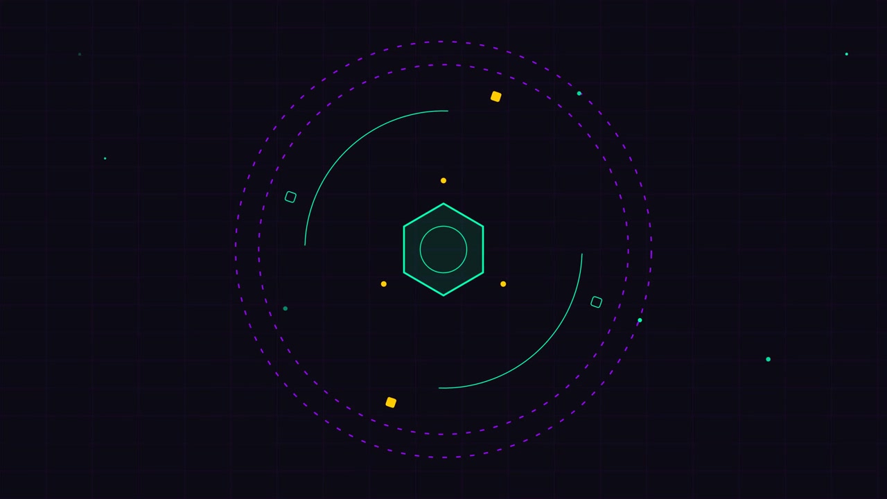 Abstract Digital Hexagon HUD Interface Animation