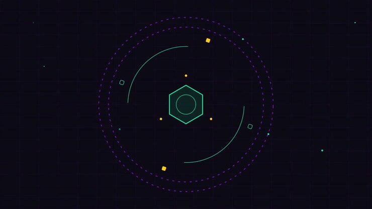 Abstract Digital Hexagon HUD Interface Animation