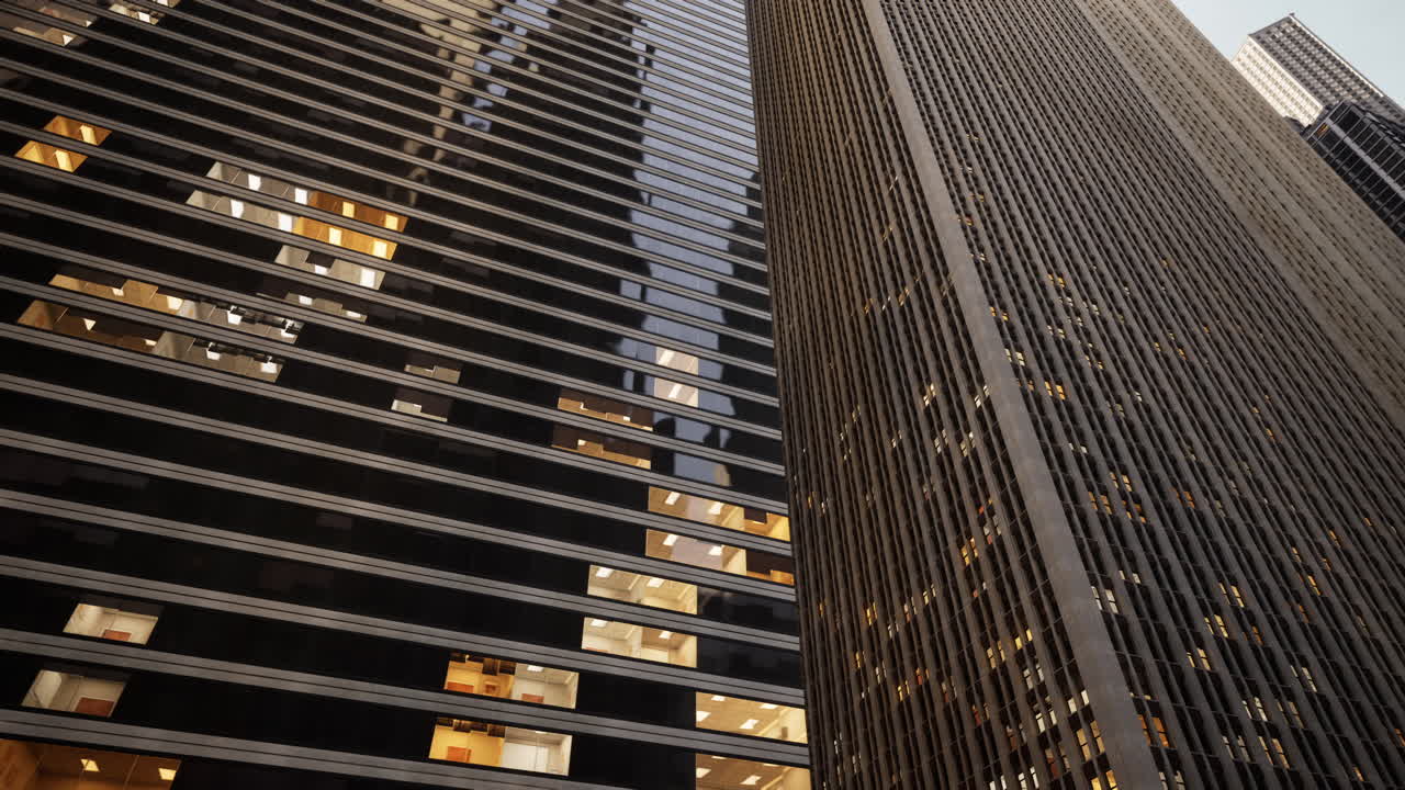 dos altos rascacielos en una ciudad