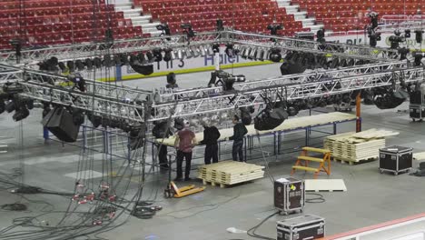 event setup in an arena