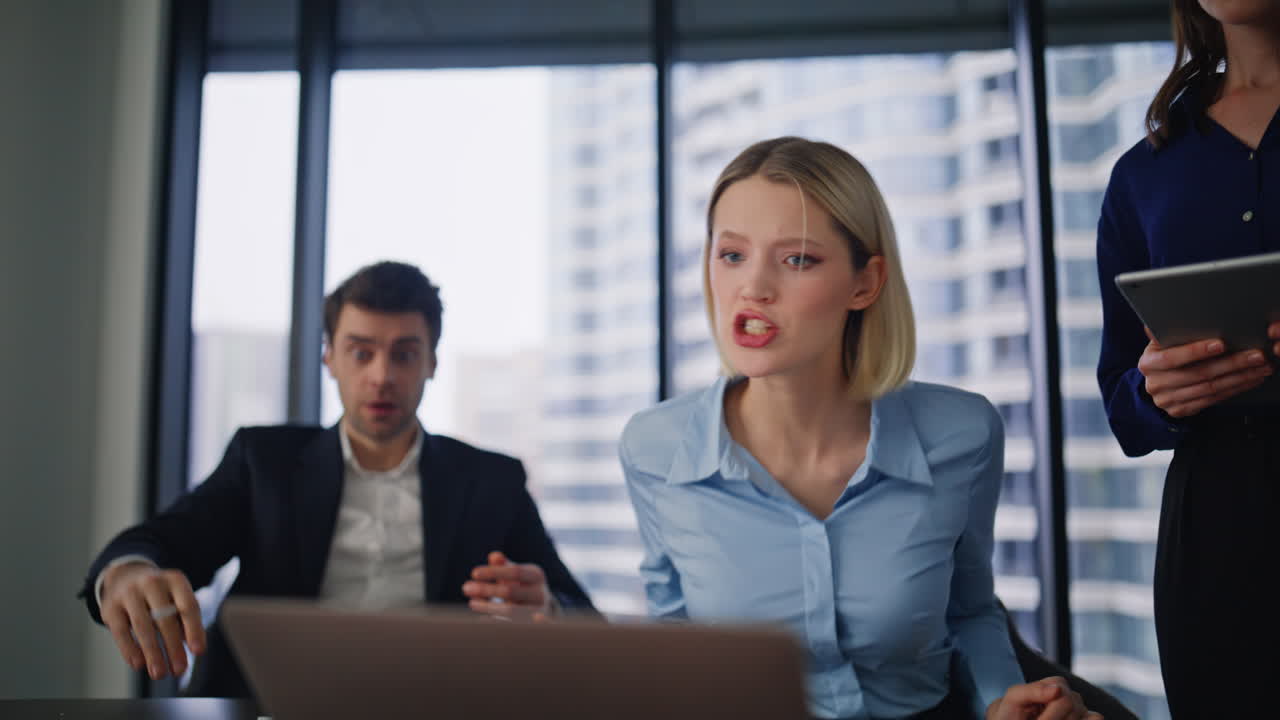 Business Meeting with Team Collaboration and Stress