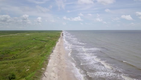 Fly-over-of-a-beach-in-Texas